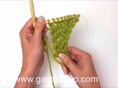 DROPS Knitting Tutorial - Beginning of shawl in garter stitch with fans in DROPS 165-29