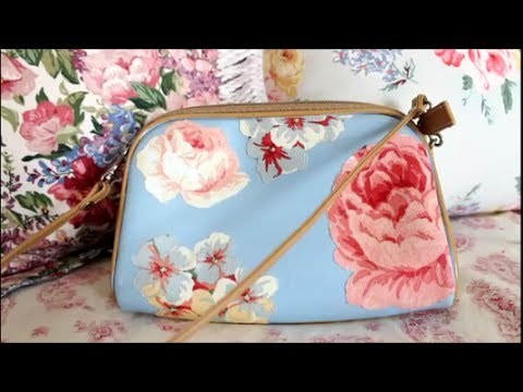 Easy Bag DIY Revamp Old Bag Flowers Fabric Modge Podge DamaV425