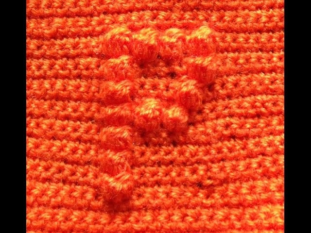 How to crochet a square with bobble chart letter P