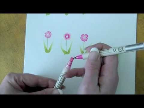How to draw a calligraphy flower with Zig pens