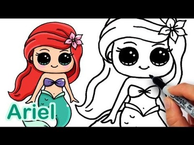 How to Draw Mermaid Ariel Cute and Easy