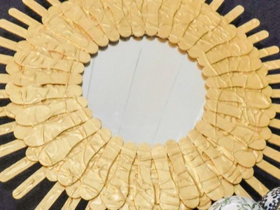 How To Make a Pretty Popsicle Stick Sunburst Mirror - DIY Home Tutorial - Guidecentral