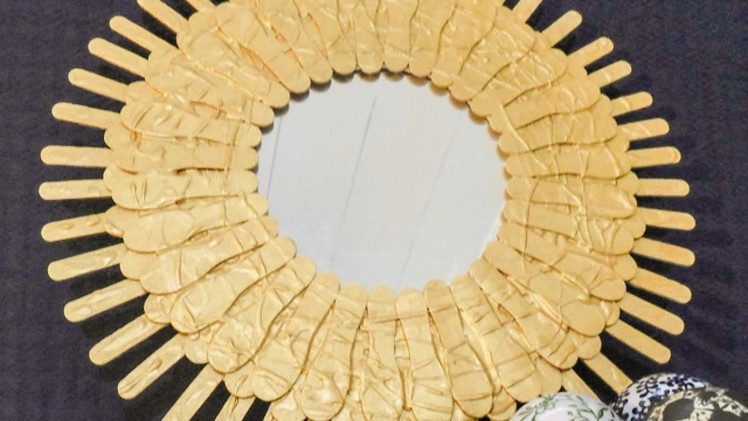 How To Make a Pretty Popsicle Stick Sunburst Mirror - DIY Home Tutorial - Guidecentral