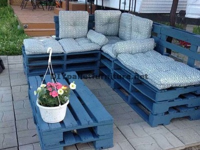 How to make easily  a chaise-long sofa using whole pallets
