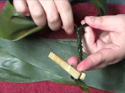 Making a TI leaf Lei for graduation  PART 1