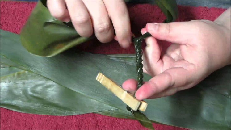 Making a TI leaf Lei for graduation  PART 1