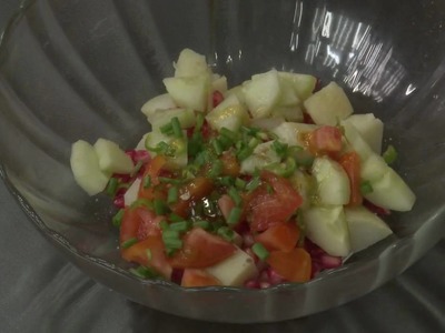 Potato and Pomegranate salad - By VahChef @ VahRehVah.com