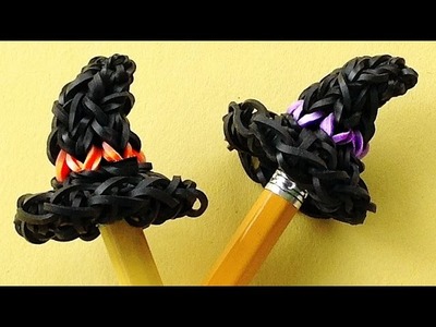 Rainbow Loom Charms Halloween Witch Hat. Loom Bands Pencil Topper Charm