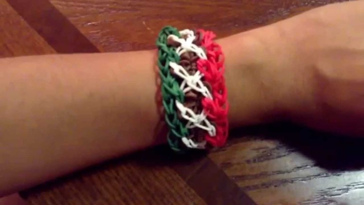 Rainbow Loom Mexican Flag bracelet