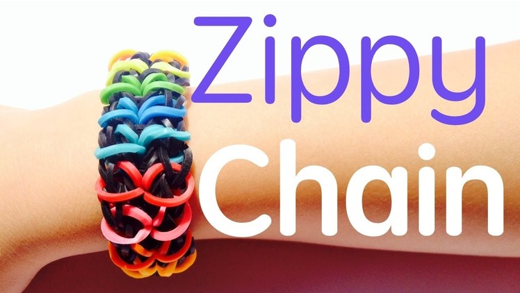 Rainbow Loom  - Zippy Chain bracelet  - Tutorial How To
