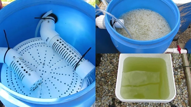 Trickle filter for aquaponics. aquaculture.  A moving bed bio filter mod. 