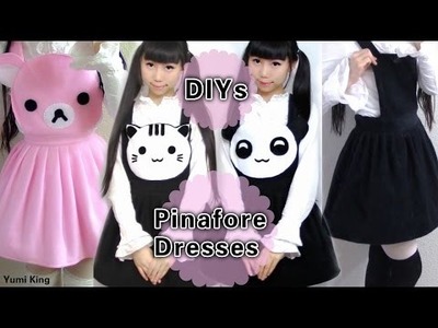 4 DIY Pinafore Dresses: DY Neko Atsume Dress + Panda Dress + Rilakkuma Dresses