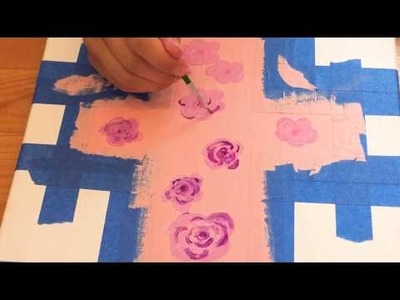 DIY Canvas art: Floral Cross