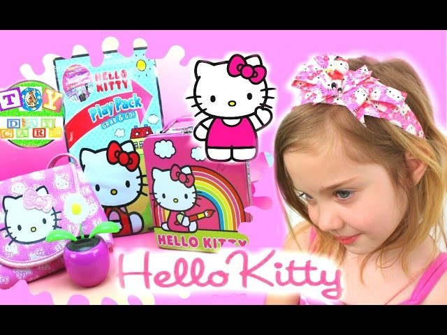 HUGE HELLO KITTY TOY COLLECTION DIY Headband Lunch Box Purse with Surprises Play Pack Grab and Go