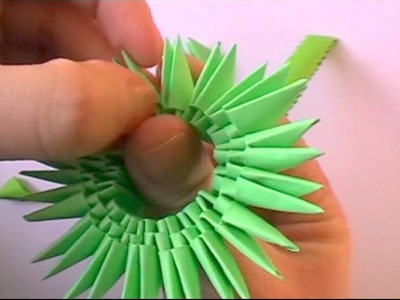 3D origami: green pig