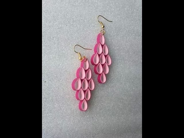 Craft Can Heal How to make Beautiful Pink White Earnings design Quilling ||  quilling can heal