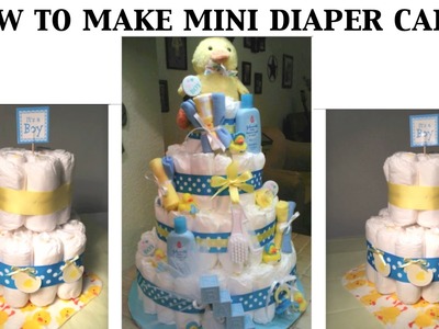 Diaper Cake - How to make Mini Center Piece Diaper Cakes