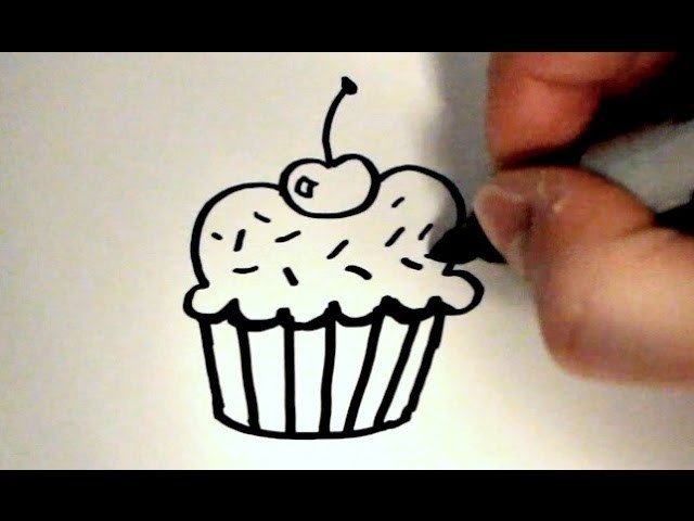 How to Draw a Cartoon Cupcake v2