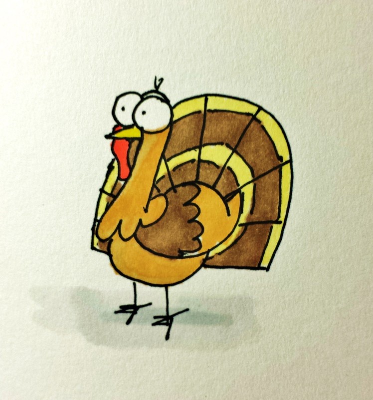 How to Draw a Cartoon Turkey