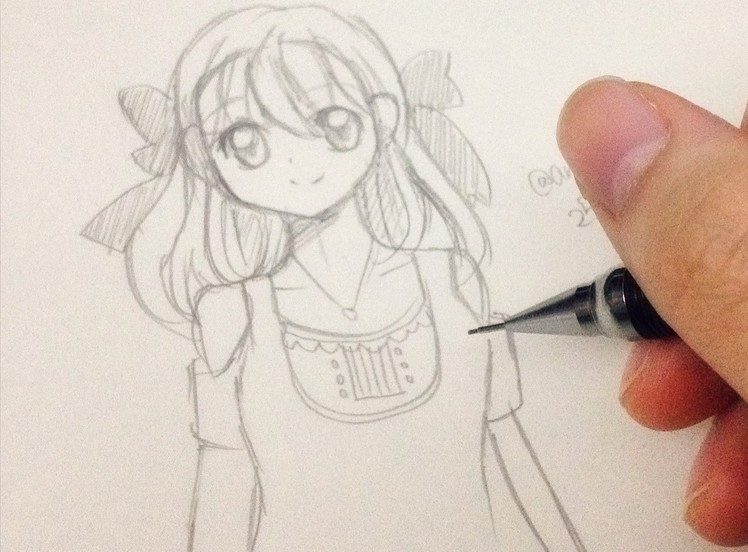 How to draw a Manga girl step by step in slow tutorial