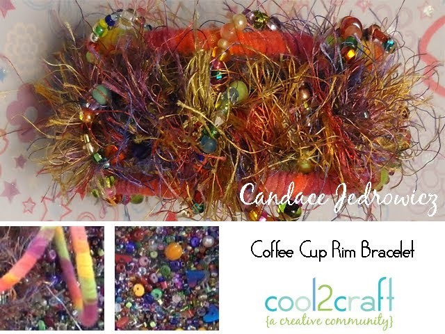 How to Make a Bracelet from a Cardboard Coffee Cup Rim by Candace Jedrowicz