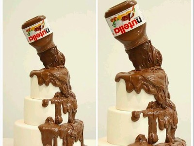 HOW TO MAKE A NUTELLA CAKE WITH A POURING ILLUSION EFFECT!
