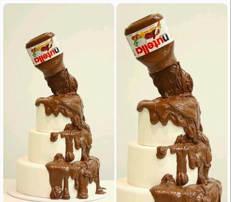 HOW TO MAKE A NUTELLA CAKE WITH A POURING ILLUSION EFFECT!