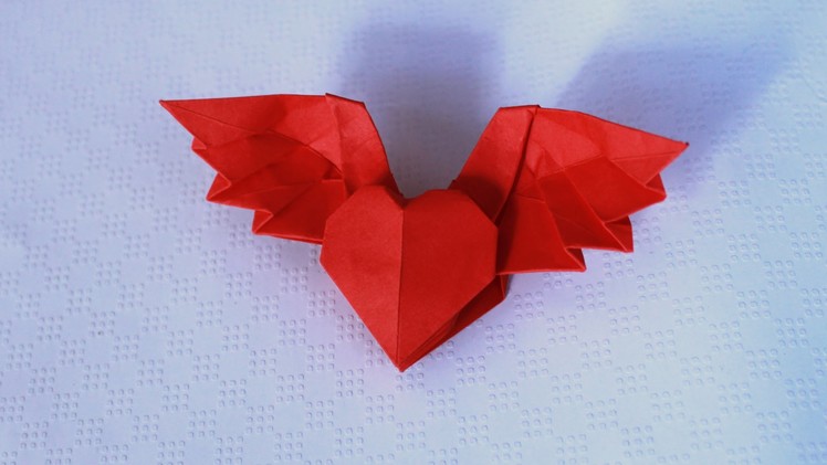 How to make an origami heart - origami winged heart 3.0 (wings up) (Henry Phạm)