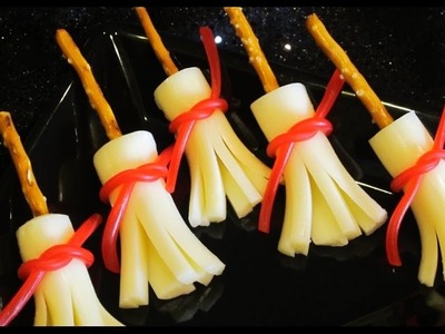 HOW TO MAKE CUTE FAST AND EASY HALLOWEEN WITCHES BROOMSTICK SNACK TREATS