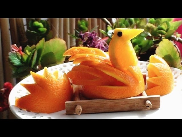 How to Make Orange Bird | Orange Duck | Orange Swan | Fruit Art Carving Garnish | Food Decoration