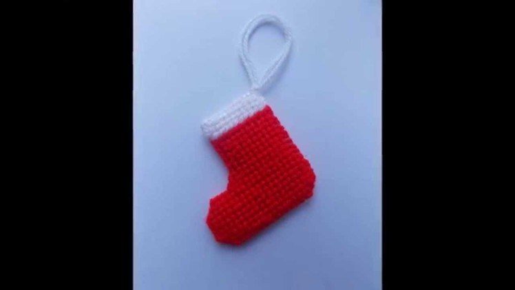 How to make Plastic Canvas Christmas Tree Socking Decoration