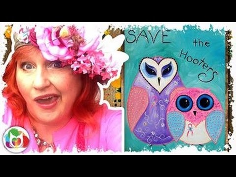How to Paint | Adorable Owls | #thinkpinkart Breast Cancer Awareness