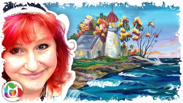 How to paint | Fall Lighthouse | The Art Sherpa