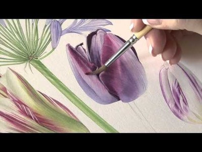 How to paint Queen of the Night Tulips in watercolour by Billy Showell