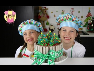 KIT-KAT CHRISTMAS CAKE with m&ms - Cake Decorating Tutorial - charliscraftykitchen - how to baking