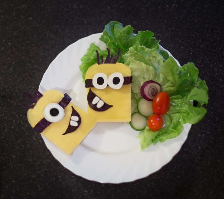 Minions sandwich ,how to make minions lunch box for kids,minion food ideas