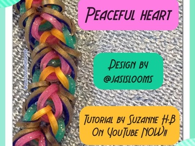 Peaceful Heart bracelet tutorial (hook only) rainbow loom bands