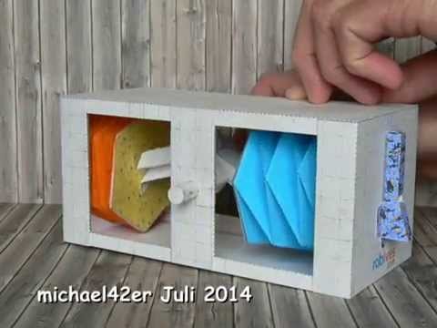 Twin Bellows Crank Box, paper model