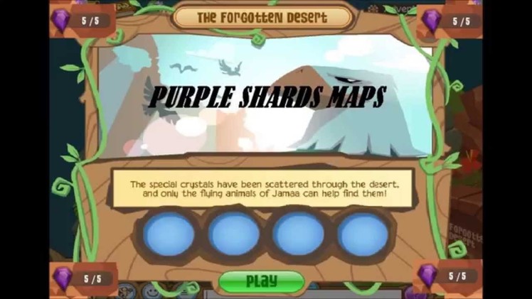 Animal Jam: The Forgotten Desert  –  How To Find The Purple Crystal Shards  –  Purple Shards Maps