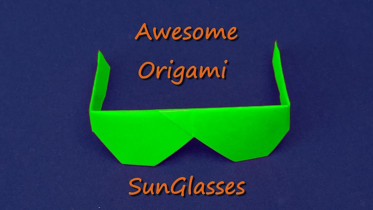 Awesome Origami Sunglasses.  How to fold Origami Sunglasses