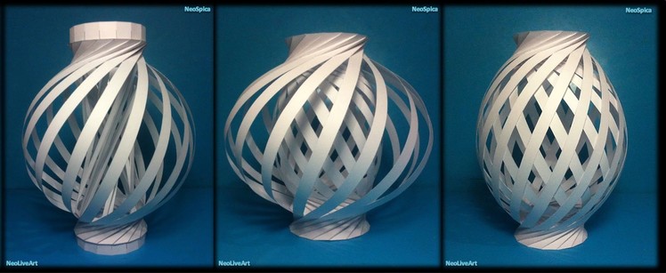 Helix Column and Twist Spiral ball. 3 Paper Lamp Models Cut and Fold