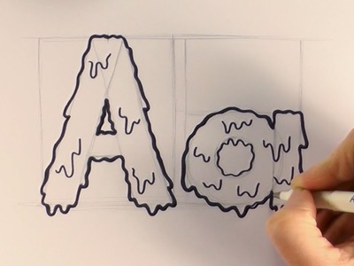 How to Draw a Cartoon Halloween Slime Letter A and a
