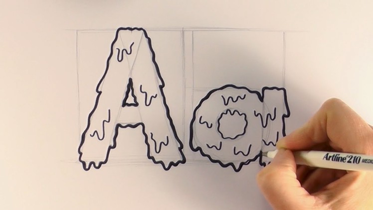 How to Draw a Cartoon Halloween Slime Letter A and a