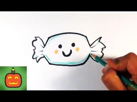 How to Draw a Cute Candy Treat - Halloween Drawings