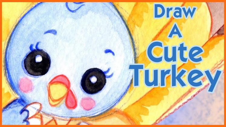How to Draw a Cute Turkey Kawaii - Step by Step - Narrated