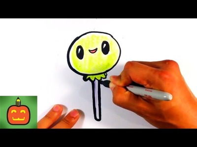 How to Draw Cute Halloween Lollipop - Halloween Drawings