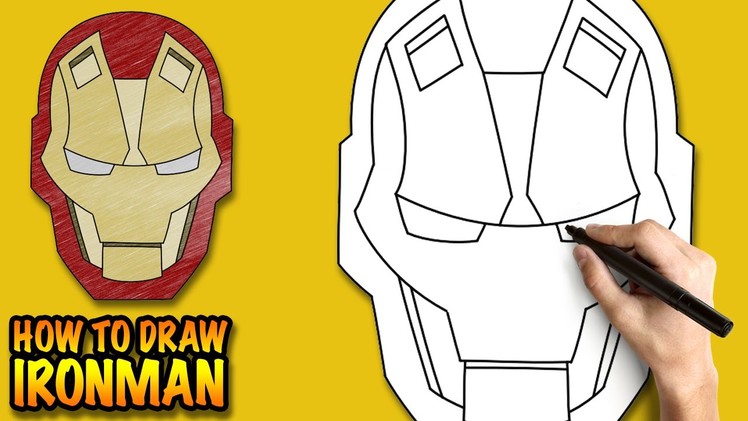 How to draw Ironman - Easy step-by-step drawing tutorial