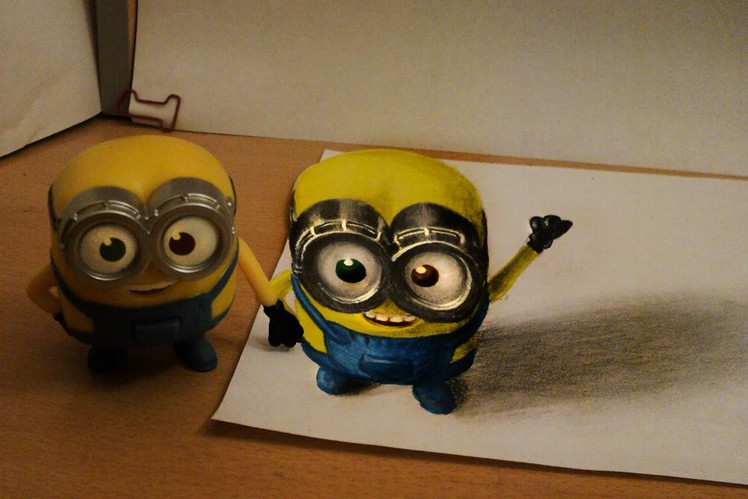 How to draw - minion 3d - anamorphic illusion - from bob figure
