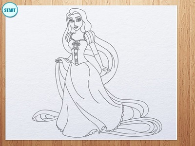 How to draw Rapunzel