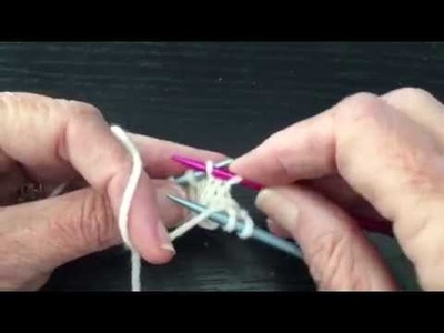 How to Knit 2.2 RC Cable (right cross) Continental Style